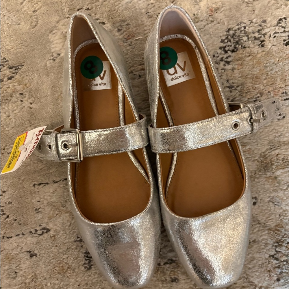 Dolce Vita  Silver Mary Jane Shoes